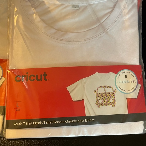 LOT of 4: Cricut Infusible Ink (sublimation) Youth Large blank, white shirts. - Picture 2 of 3